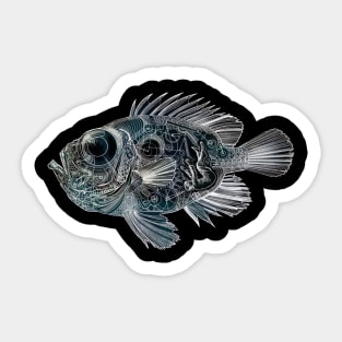 Steampunk Jonah Fish Sticker